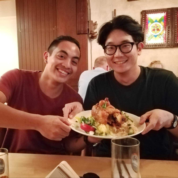 With friends